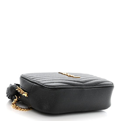 Saint Laurent SAINT LAURENT Grain De Poudre Matelasse Monogram Mini Lou Camera Bag Black 3 of 8