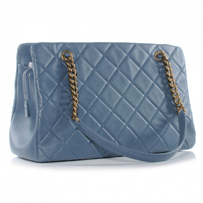 Chanel Calfskin CC Crown Small Tote Blue 4 of 9