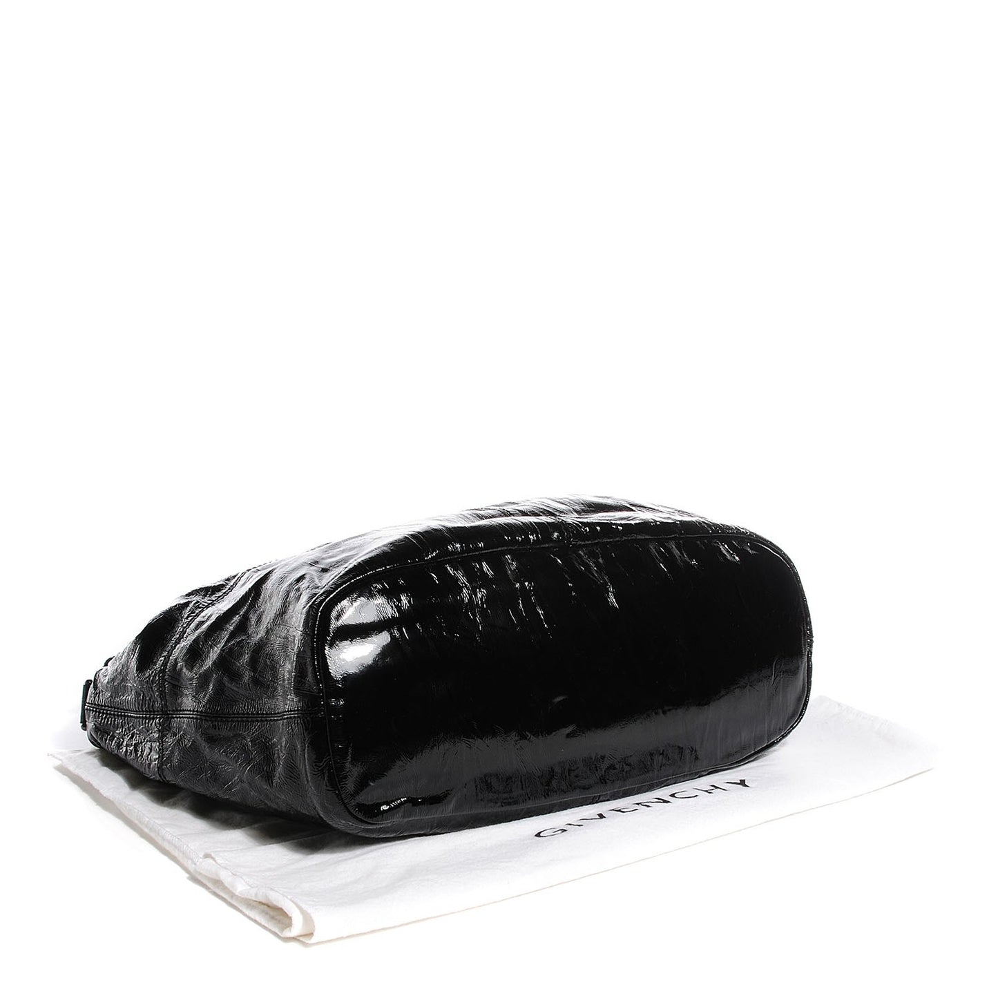 Crinkled Patent Large Nightingale Black