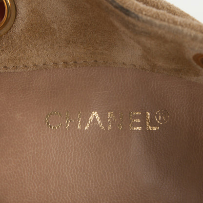 Chanel Suede CC Drawstring Shoulder Bag Beige 6 of 8