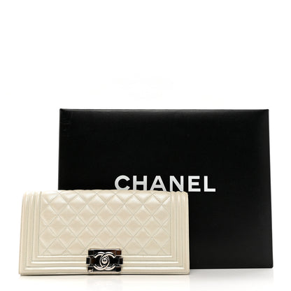 Chanel Metallic Lambskin Quilted Boy Flap Clutch Silver 8 of 8