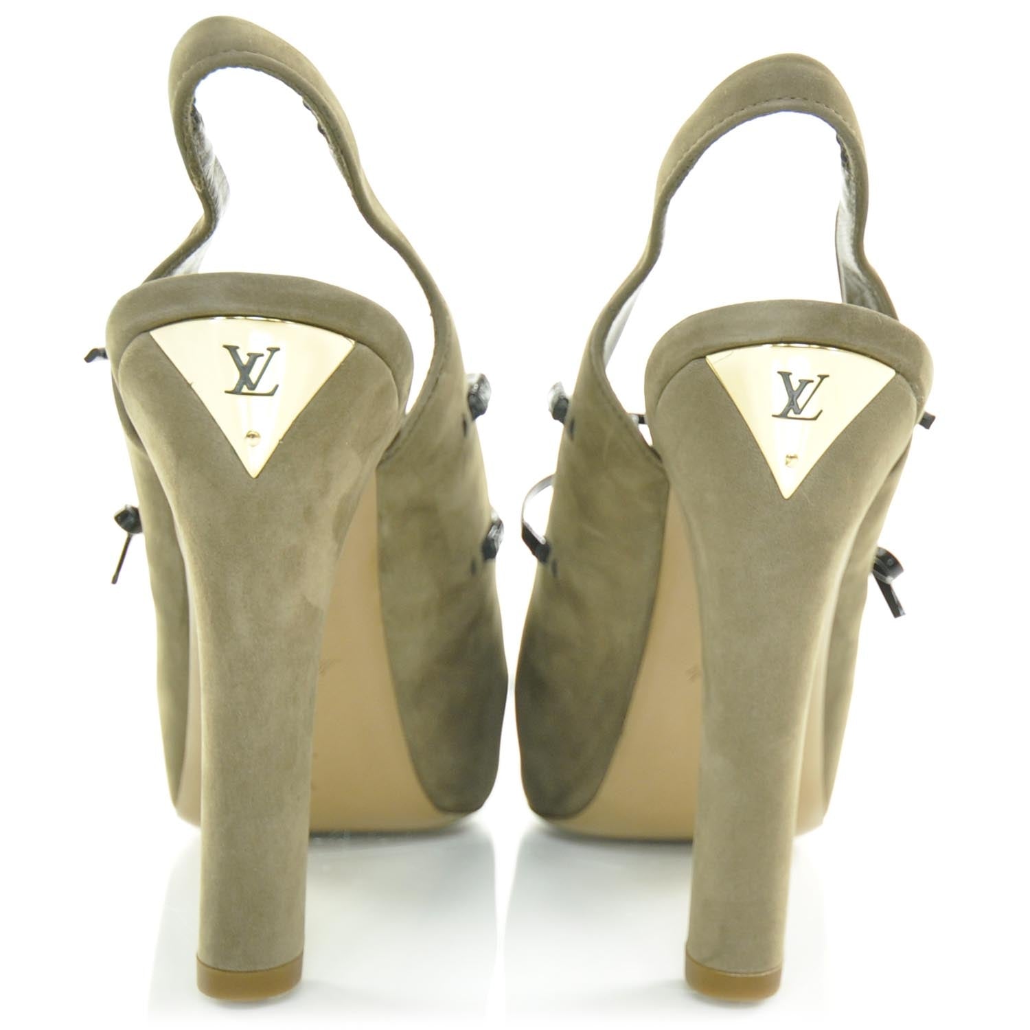 Louis Vuitton Nubuck Calfskin Varennes Sandals 39 Taupe 3 of 9