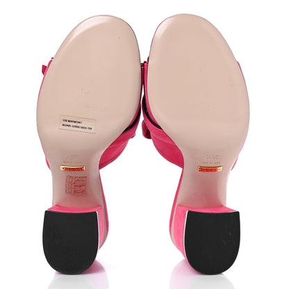 Gucci Kid Scamosciato GG Marmont Fringe 75mm Slide Sandals 36.5 Hot Pink 6 of 9