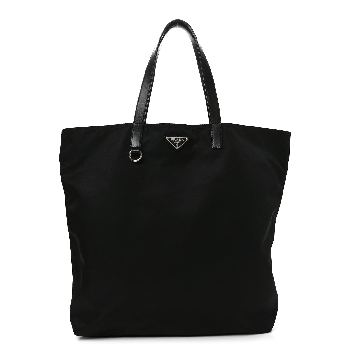 Prada Tessuto Nylon Soft Calfskin Tote Black 1 of 8