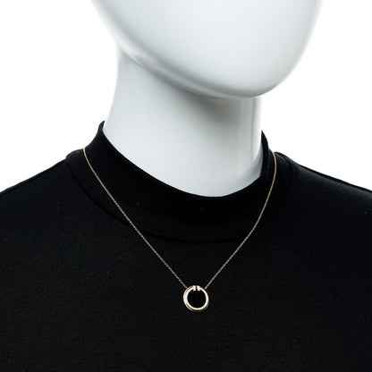 Tiffany 18K Yellow Gold Diamond Black Onyx 16mm T Circle Pendant Necklace 2 of 6