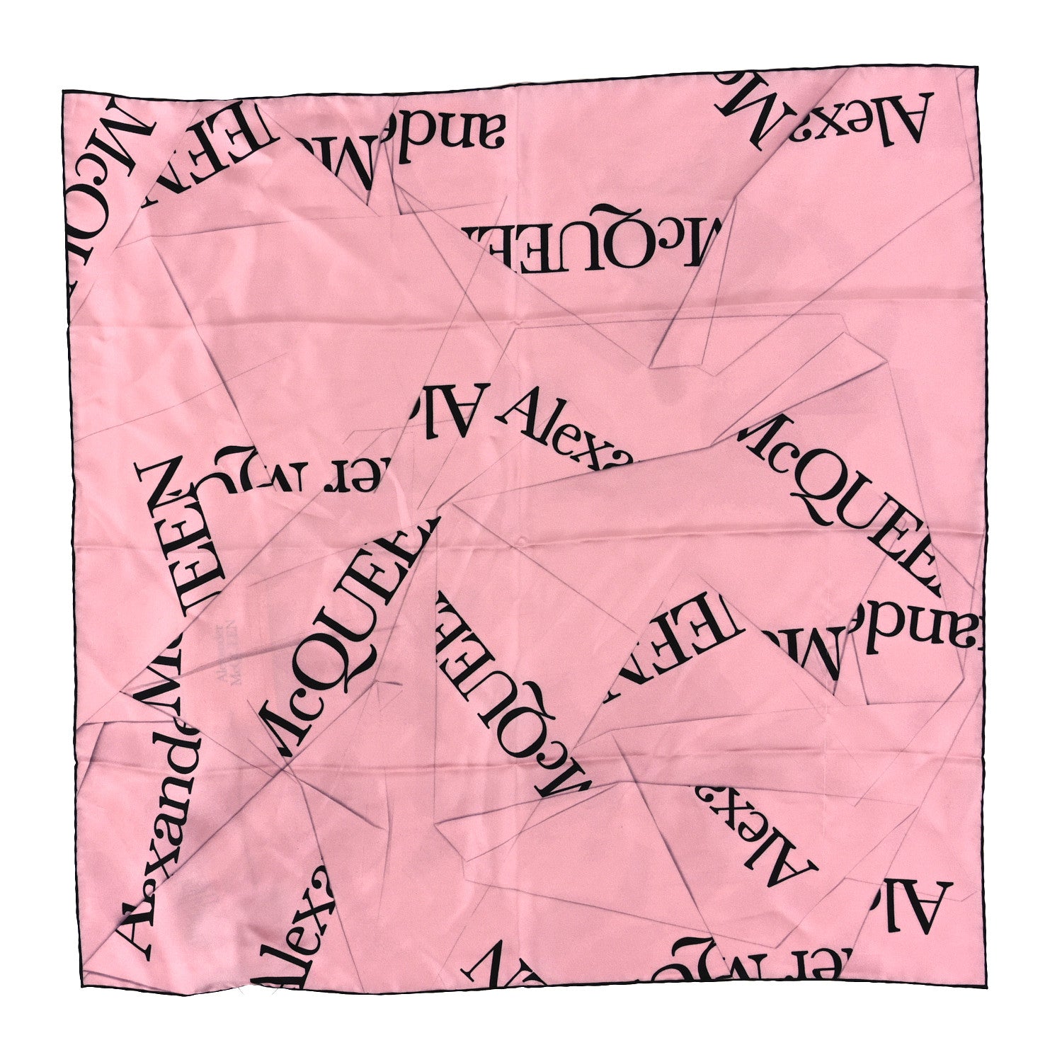 Alexander McQueen Silk Origami Logo Scarf Pink Black 1 of 3