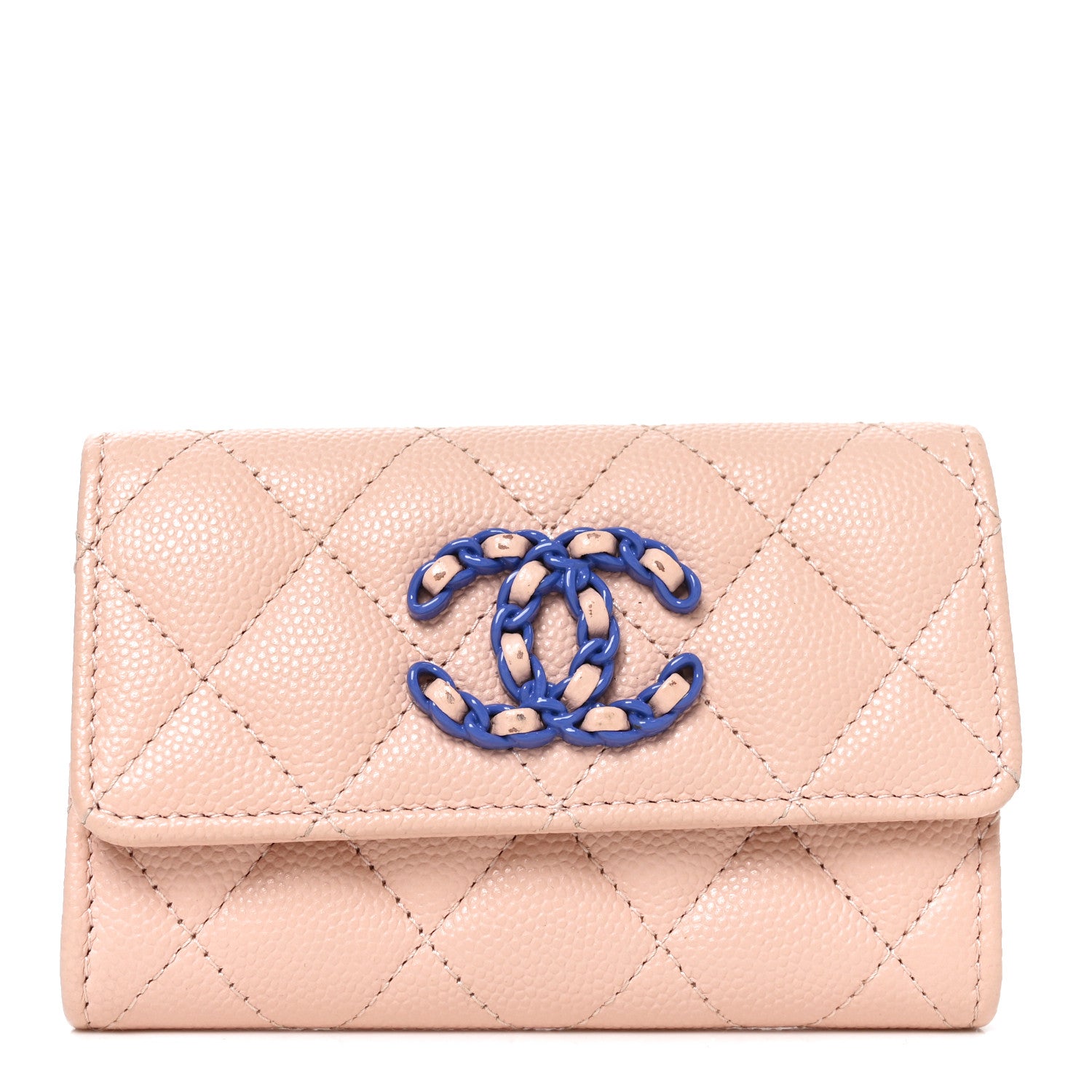 Chanel Caviar Quilted Chain CC Flap Card Holder Light Pink 1 of 9