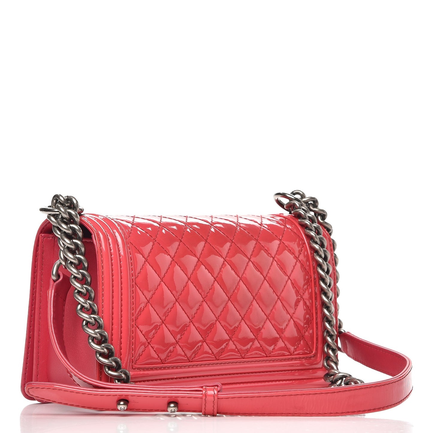 Patent Quilted Medium Boy Flap Pink