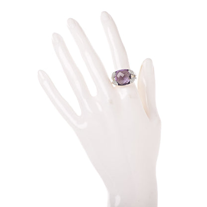 David Yurman Sterling Silver Diamond Amethyst Willow Ring 54 6.75 2 of 5
