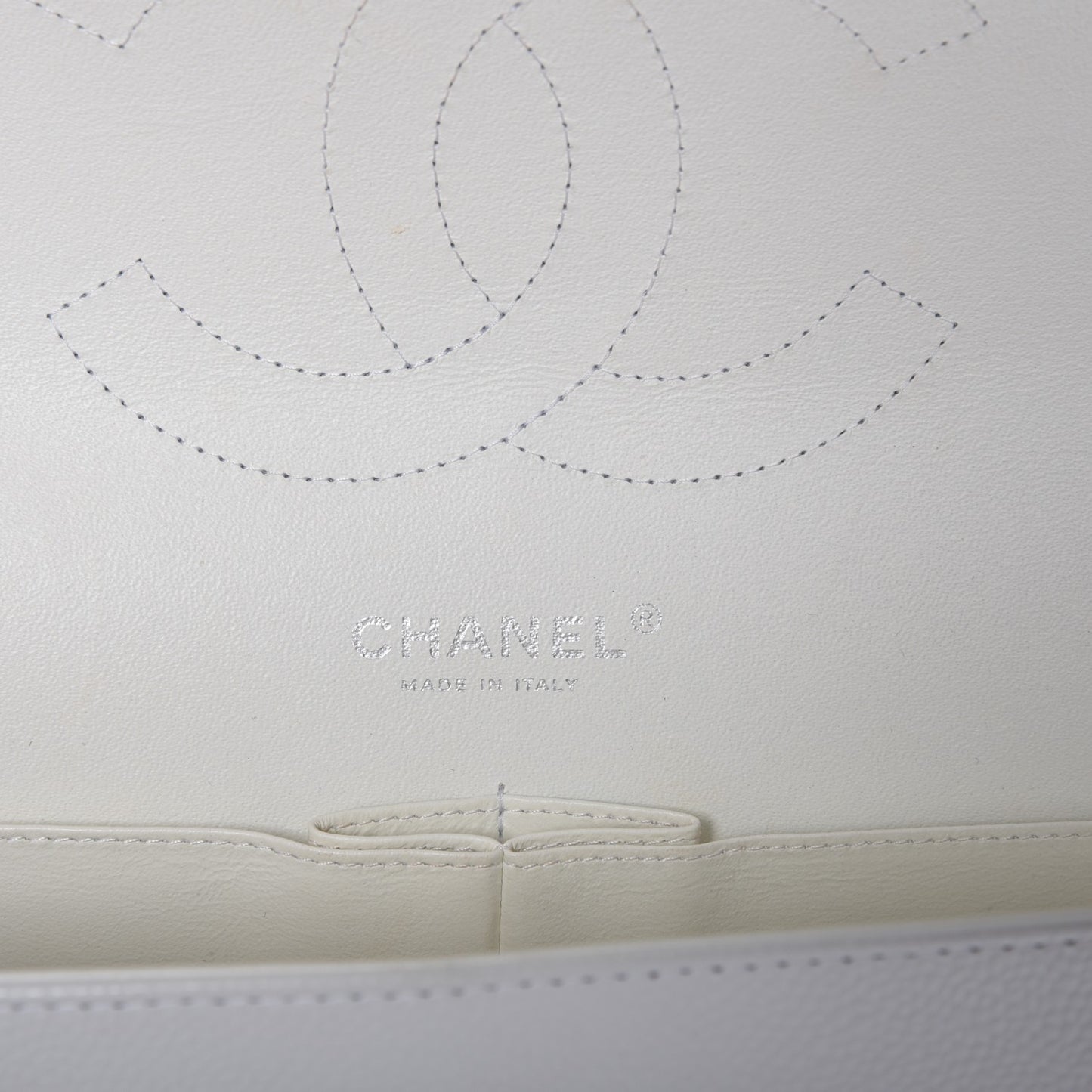 Caviar Quilted Jumbo Double Flap White