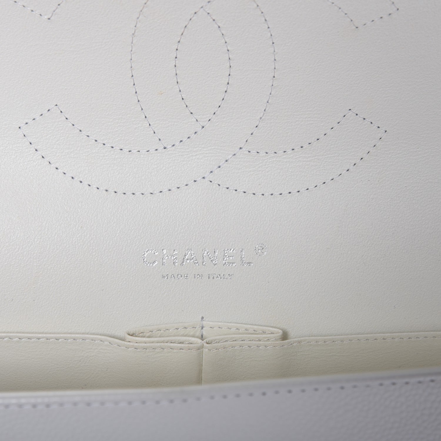 Chanel Caviar Quilted Jumbo Double Flap White 6 of 9