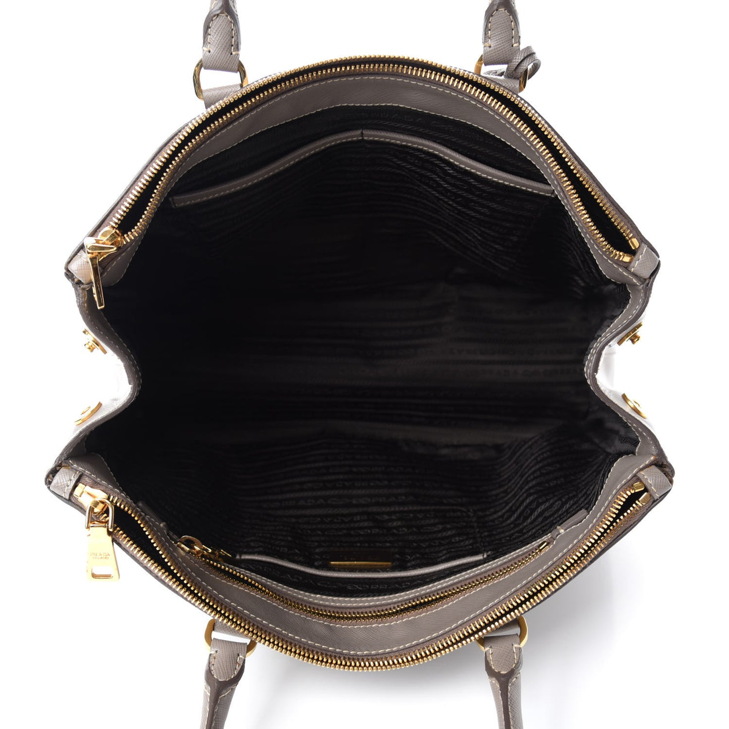 Saffiano Lux Large Double Zip Tote Argilla