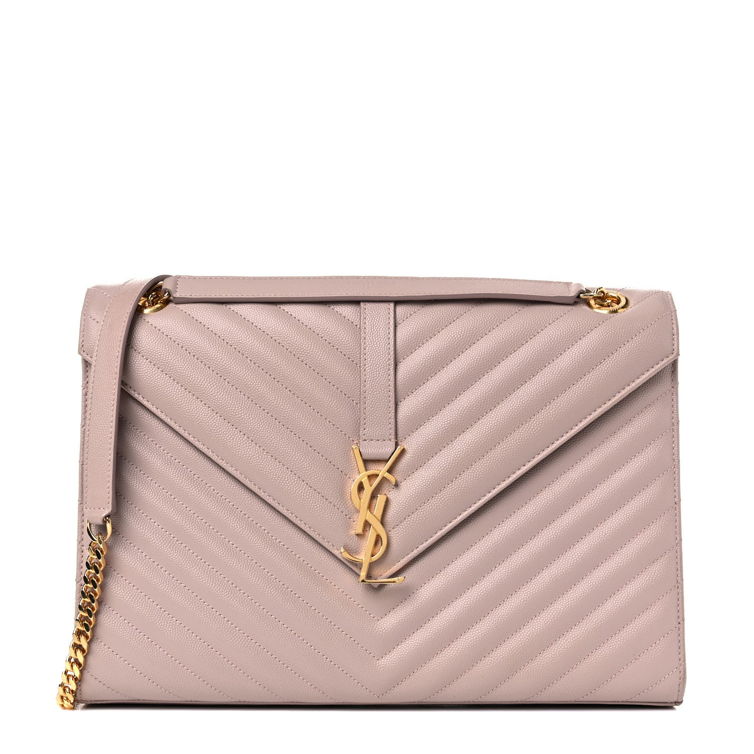 Saint Laurent Grain De Poudre Matelasse Chevron Large Monogram Satchel Rose Antic 1 of 8