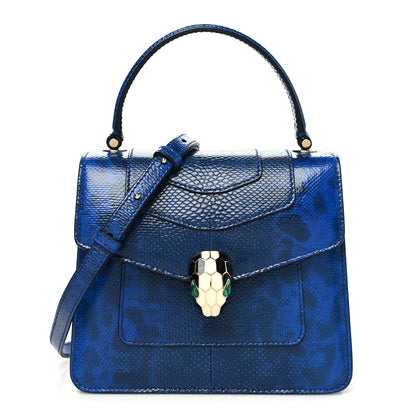 Bulgari Shiny Karung Serpenti Forever Top Handle Dark Blue 3 of 10