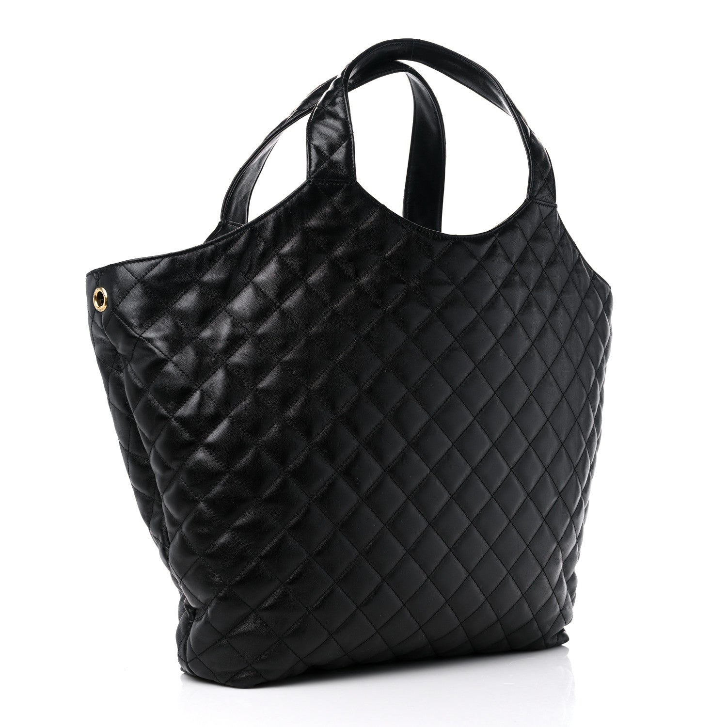 Saint Laurent Lambskin Quilted Maxi Icare Shopping Tote Black 4 of 10