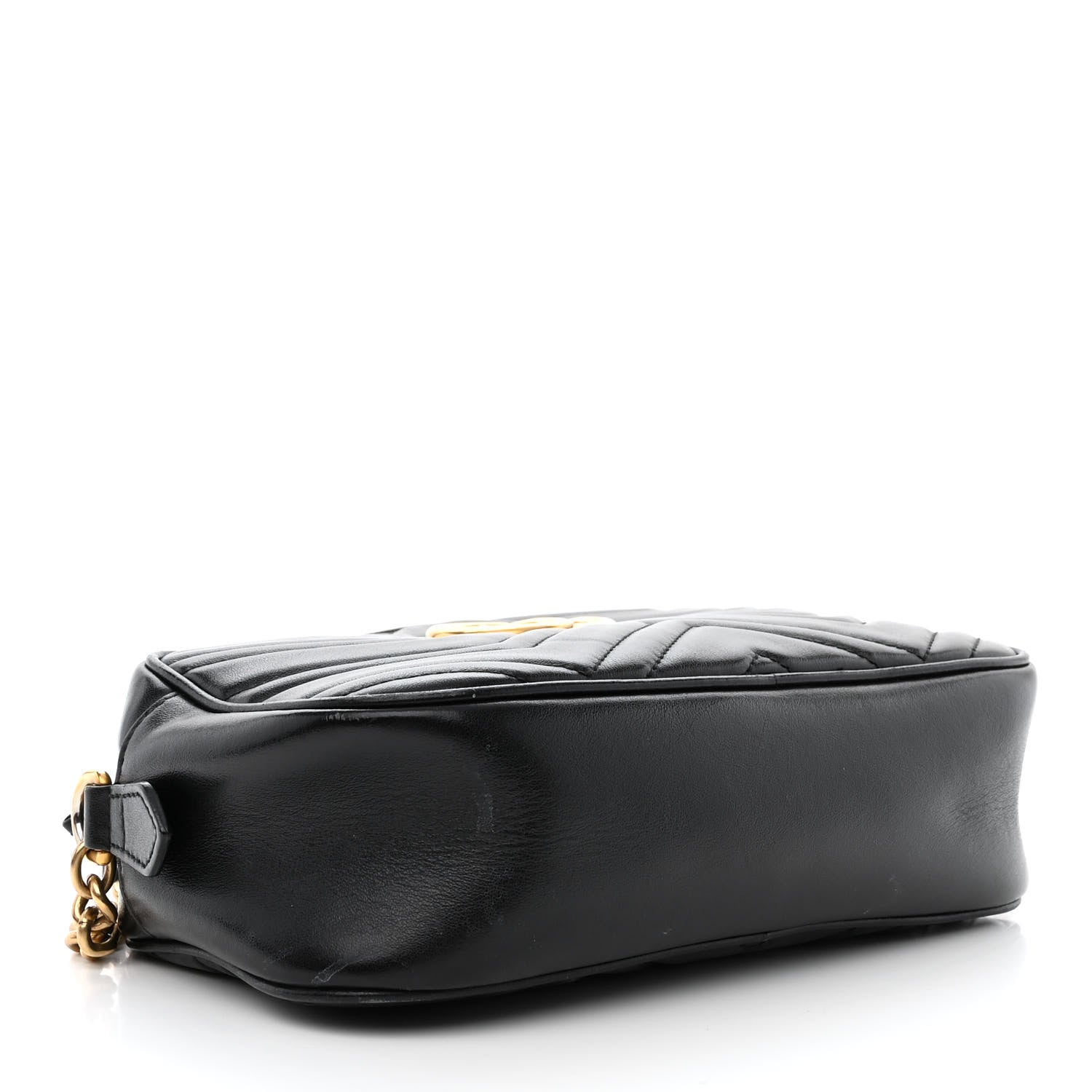 Gucci Calfskin Matelasse Small GG Marmont Chain Shoulder Bag Black 4 of 14
