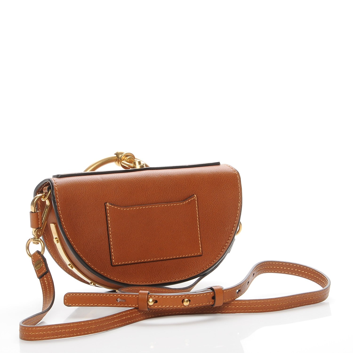 Chloe Calfskin Small Nile Bracelet Minaudiere Bag Caramel 4 of 10