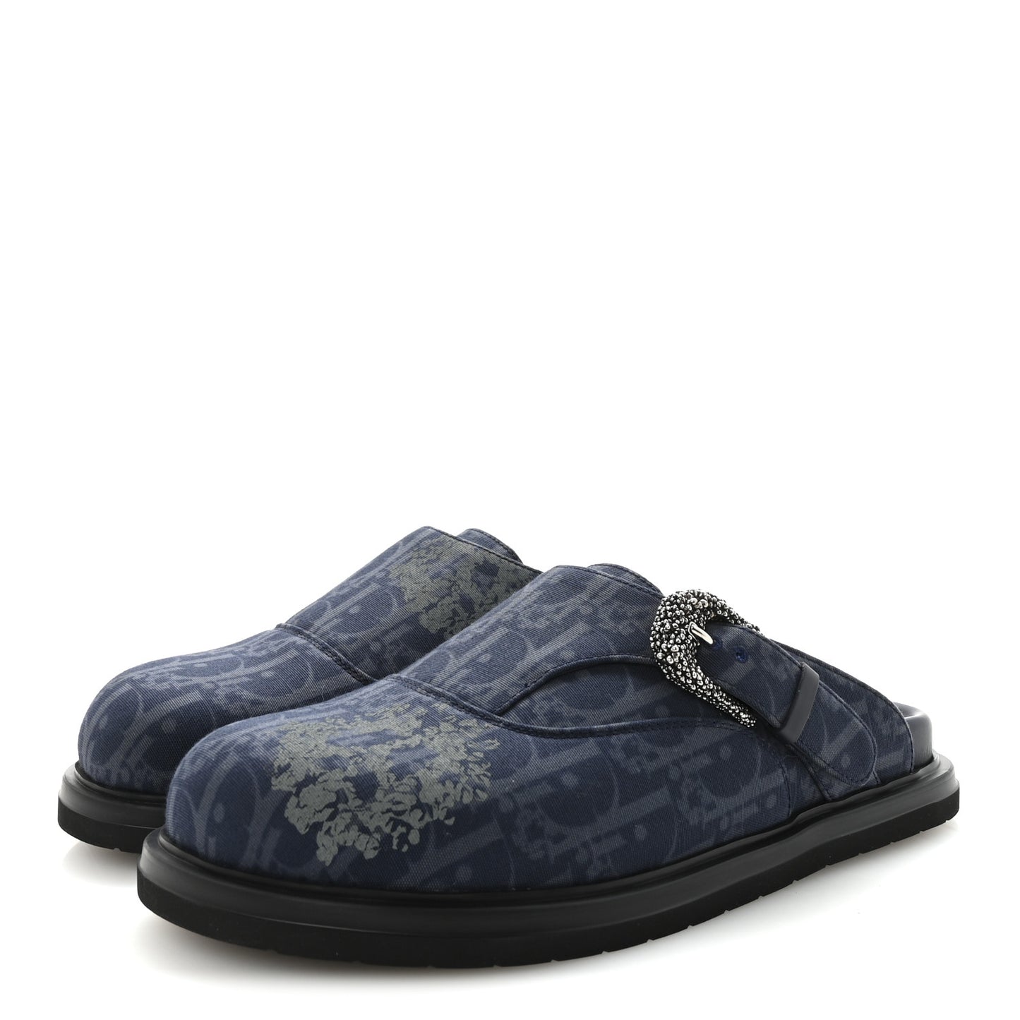 X DENIM TEARS Denim Calfskin Oblique Mens Mules 42 Blue