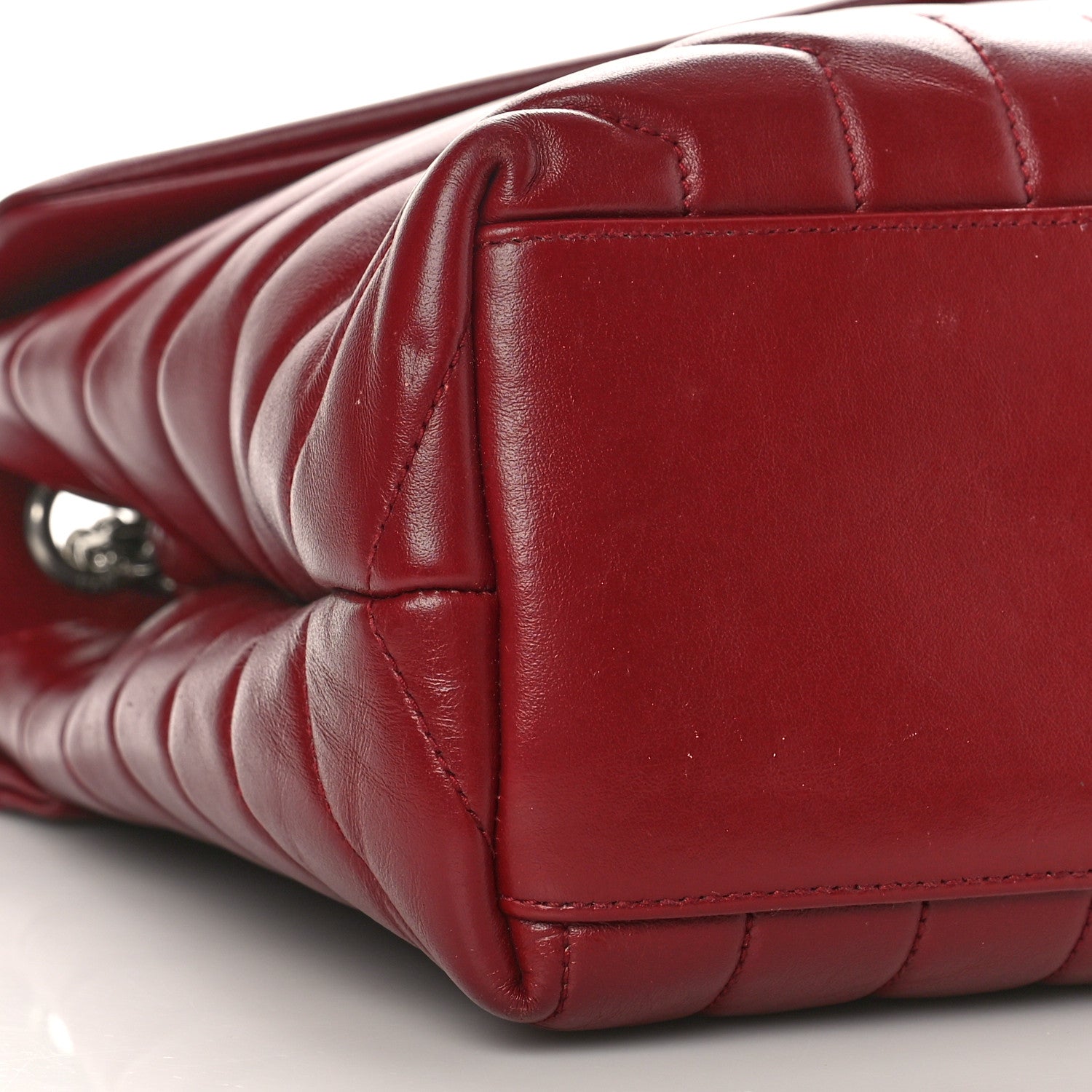 Saint Laurent Calfskin Y Quilted Monogram Medium Loulou Chain Satchel Palissandre 8 of 14