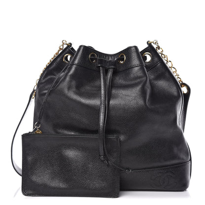 Chanel Caviar CC Drawstring Shoulder Bag Black 1 of 14