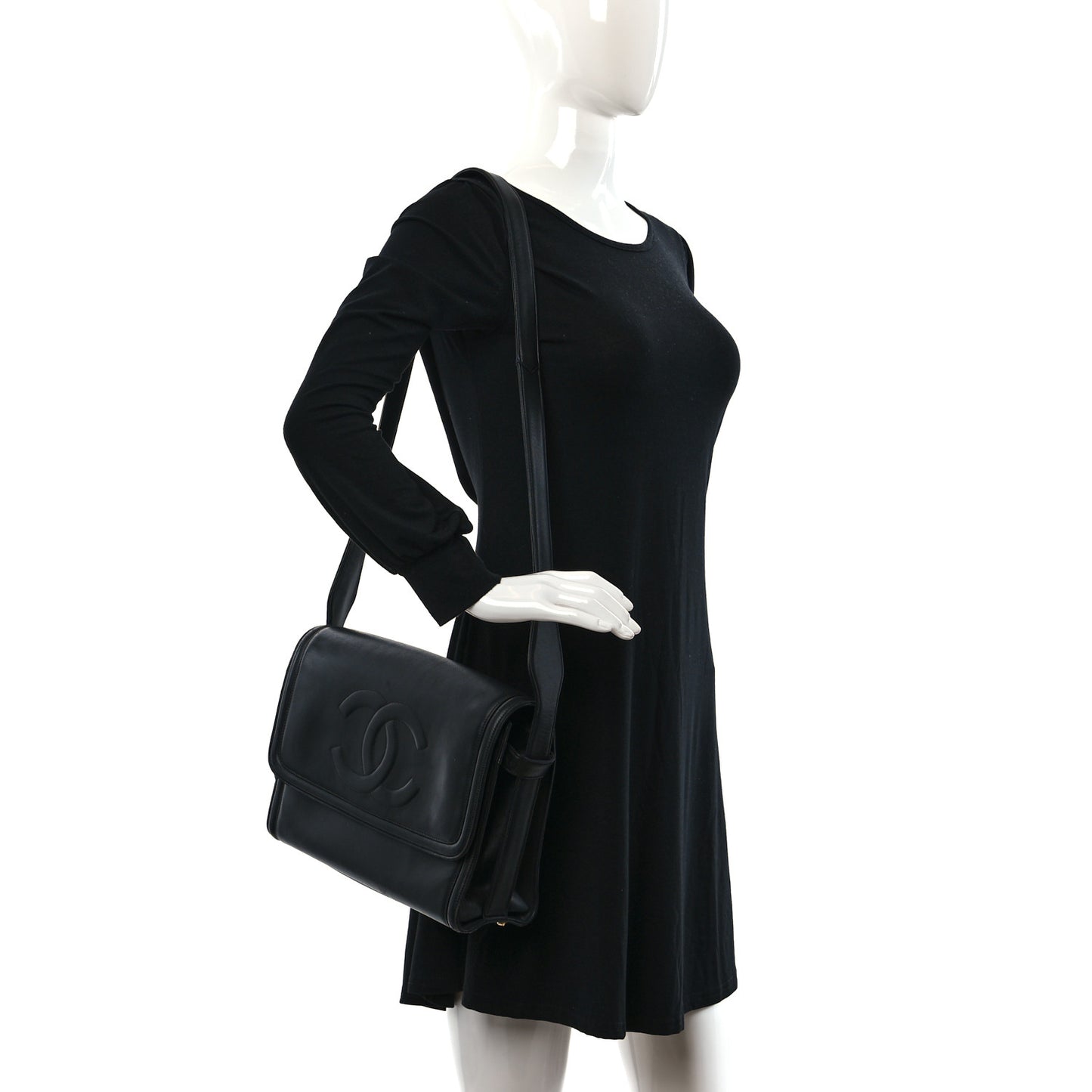 Lambskin CC Shoulder Bag Black