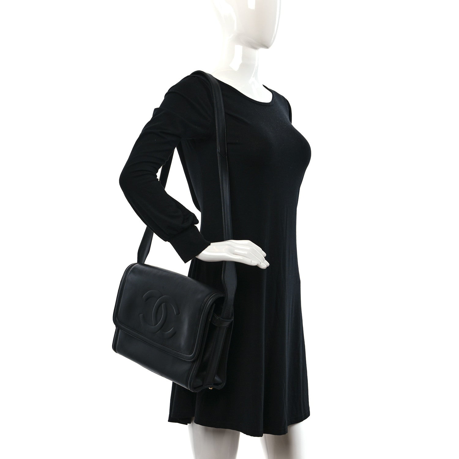 Chanel Lambskin CC Shoulder Bag Black 2 of 12