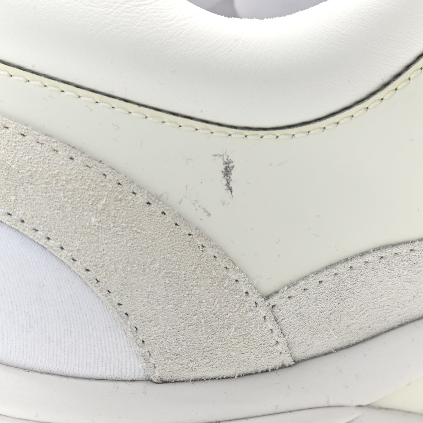 Suede Calfskin Fabric CC Sneakers 39.5 White