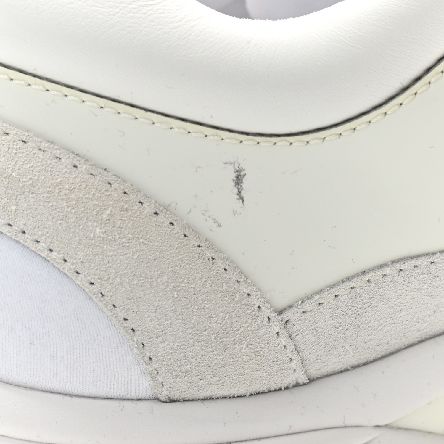 Chanel Suede Calfskin Fabric CC Sneakers 39.5 White 7 of 7