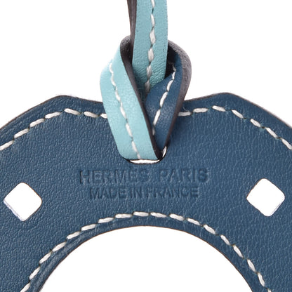 Hermes Swift Paddock Horseshoe Bag Charm Bleu Atoll Colvert 3 of 4
