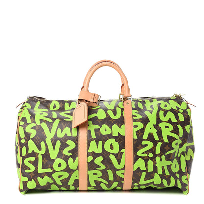 Louis Vuitton Monogram Graffiti Keepall 50 Green 1 of 18