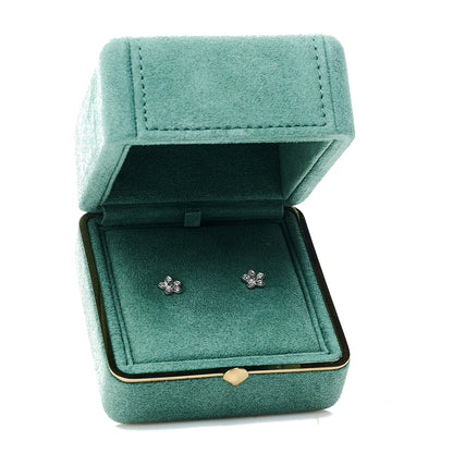 Graff 18K White Gold Diamond Petite Pave Flower Earrings 5 of 5