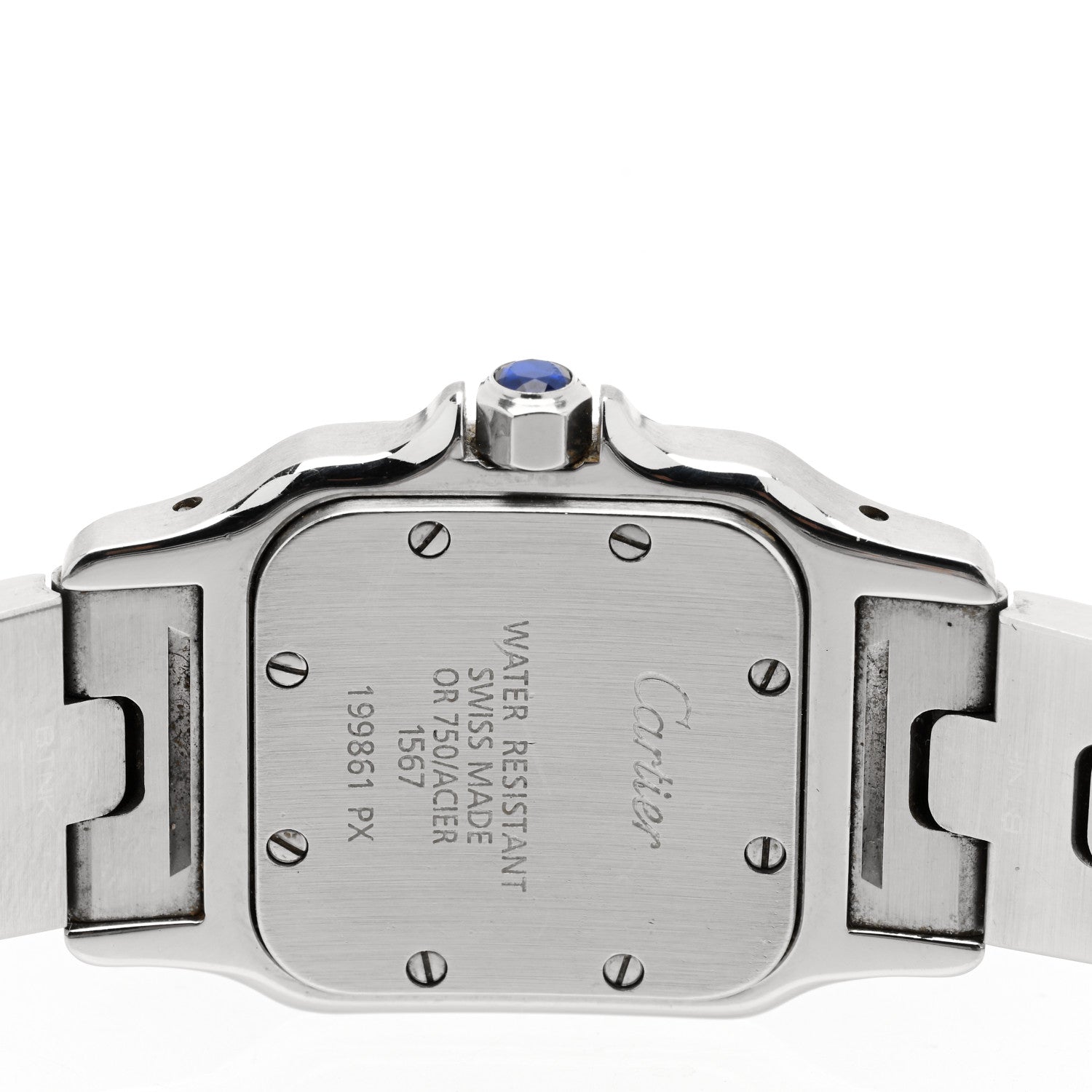 Cartier Stainless Steel 18K Yellow Gold 24mm Santos De Cartier Galbee Quartz Watch 4 of 4