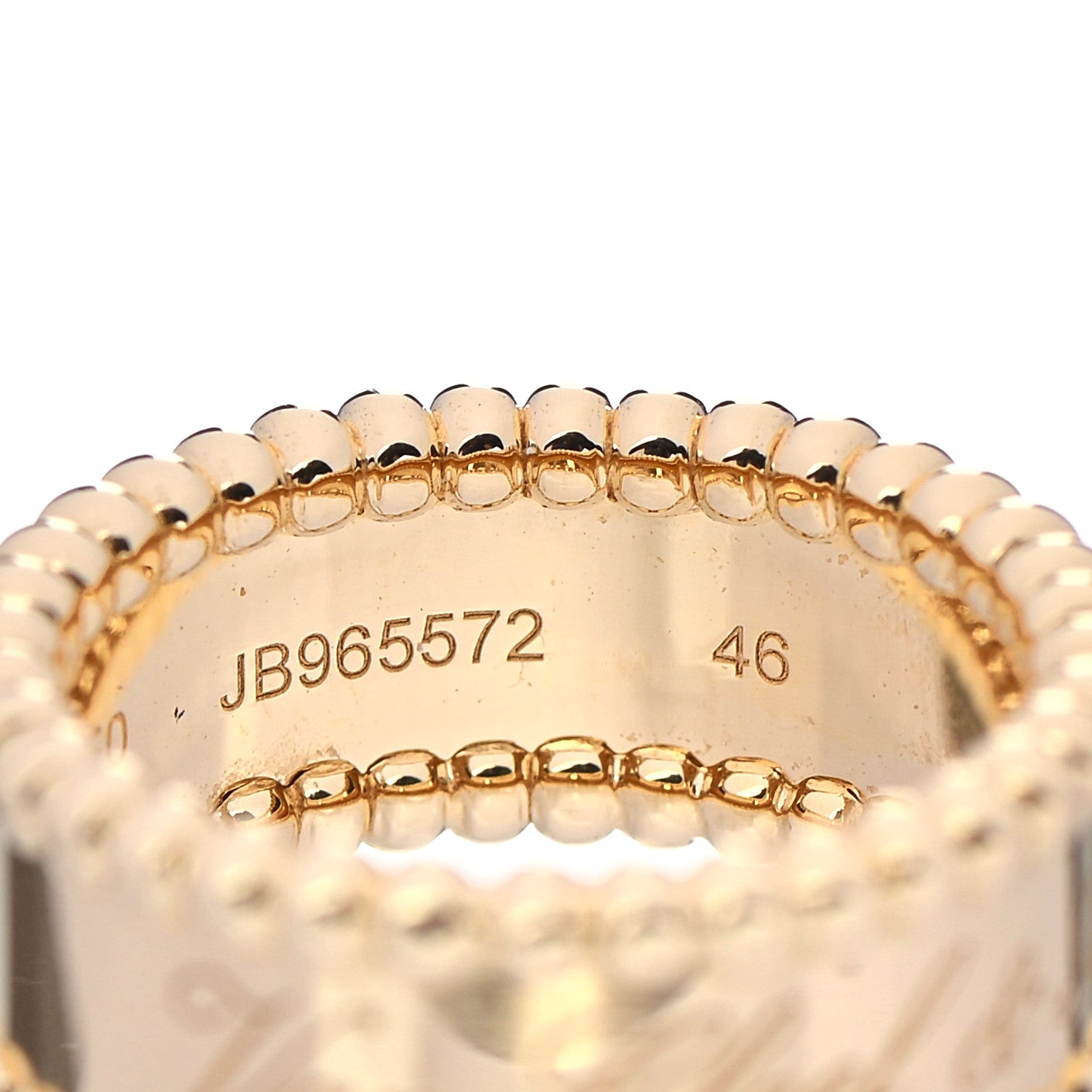 Van Cleef & Arpels 18K Yellow Gold Perlee Signature Ring 46 3.75 5 of 6