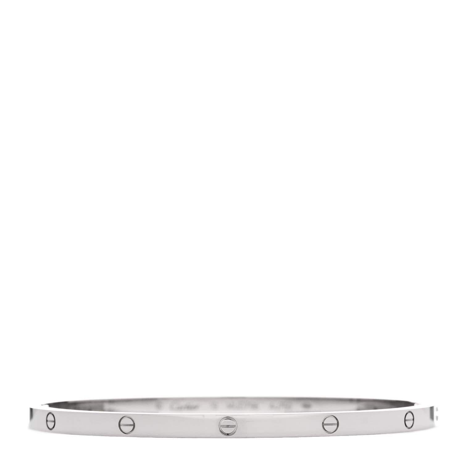 Cartier 18K White Gold Small LOVE Bracelet 19 1 of 5