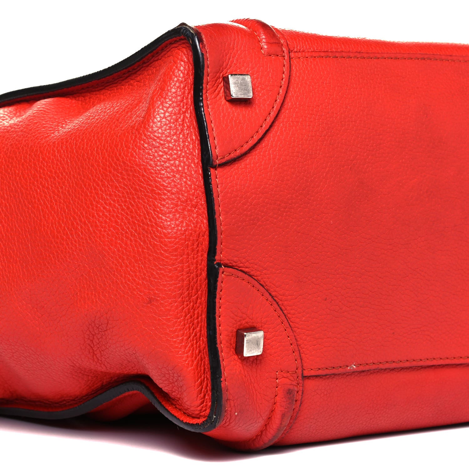 Celine Drummed Calfskin Mini Luggage Vermillion 7 of 12