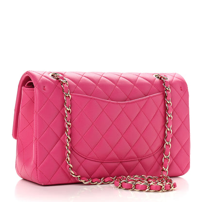 Chanel Lambskin Quilted Medium Double Flap Dark Pink 3 of 10