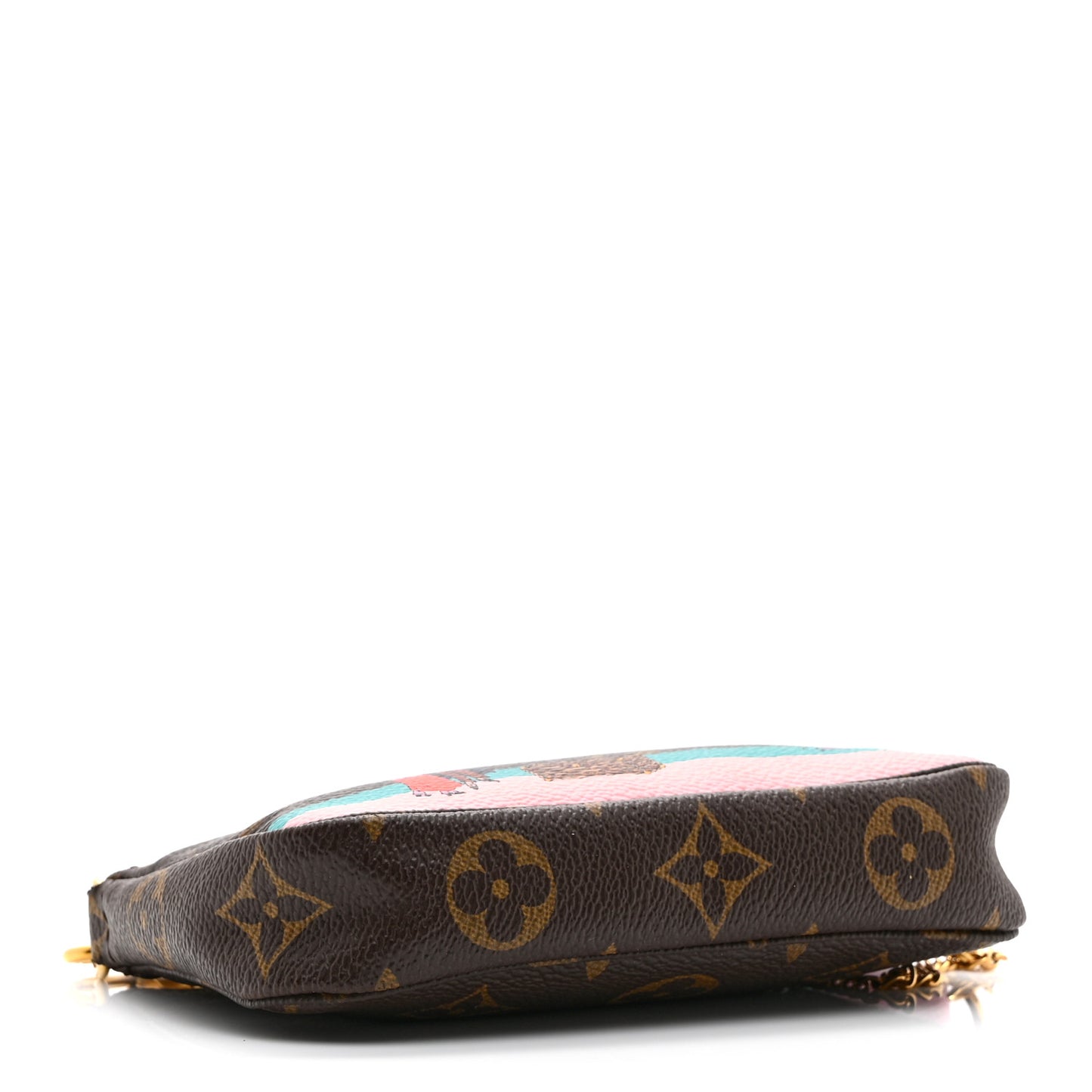 Monogram 2016 Christmas Animation Mini Pochette Accessories Rose Ballerine