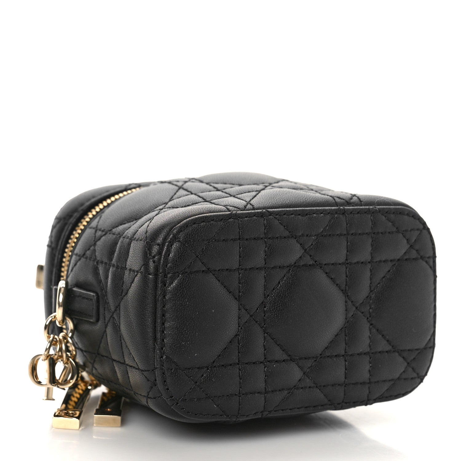 Christian Dior Lambskin Cannage Micro Lady Dior Vanity Case Black 4 of 8