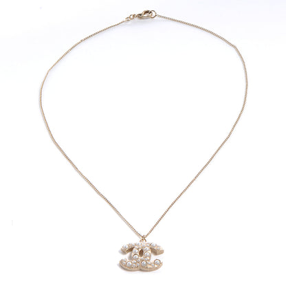 Chanel Pearl CC Pendant Necklace Gold 3 of 5