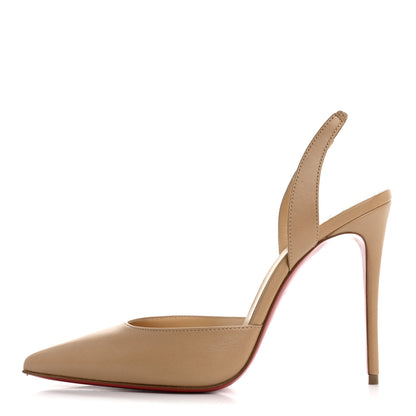 Christian Louboutin Kid O Kate Slingback 100 Pumps 37.5 Nude 1 of 11