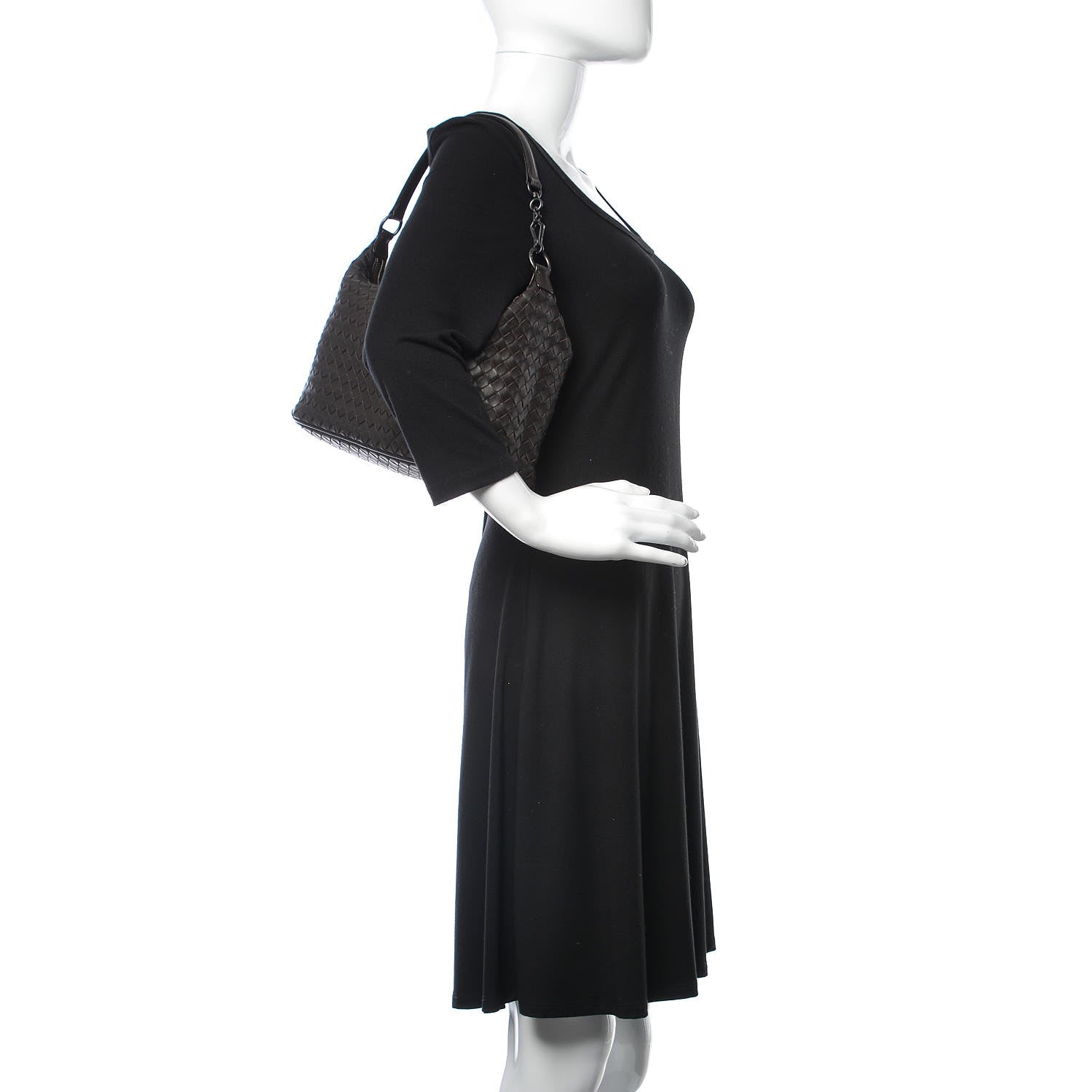 Bottega Veneta Nappa Intrecciato Small Shoulder Bag Ebano 2 of 10