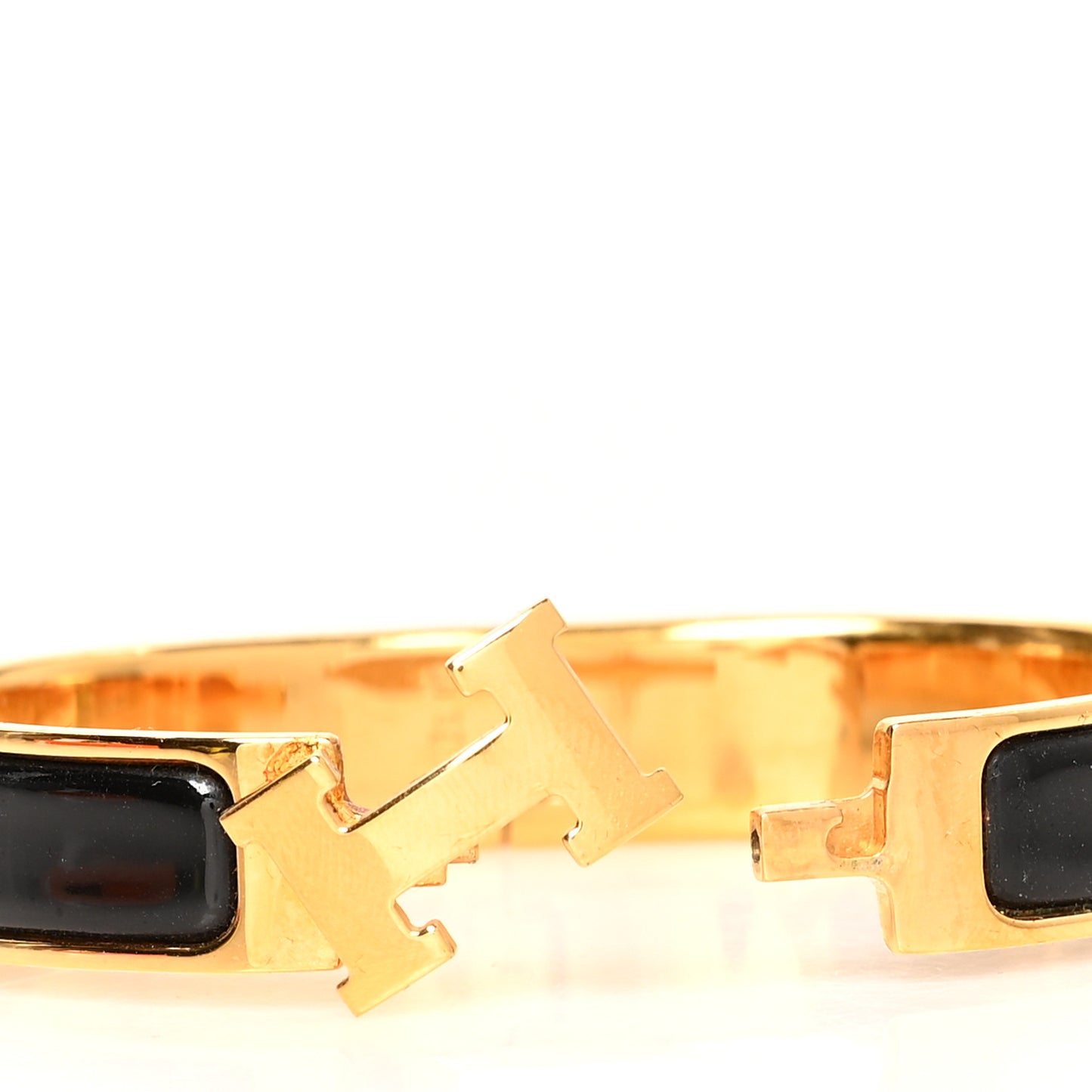Enamel Narrow Clic Clac H Bracelet GM Black