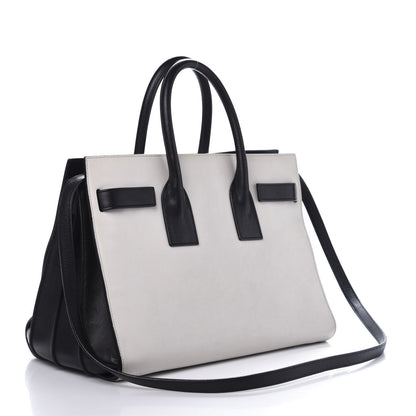 Saint Laurent Calfskin Small Sac De Jour White Black 3 of 18