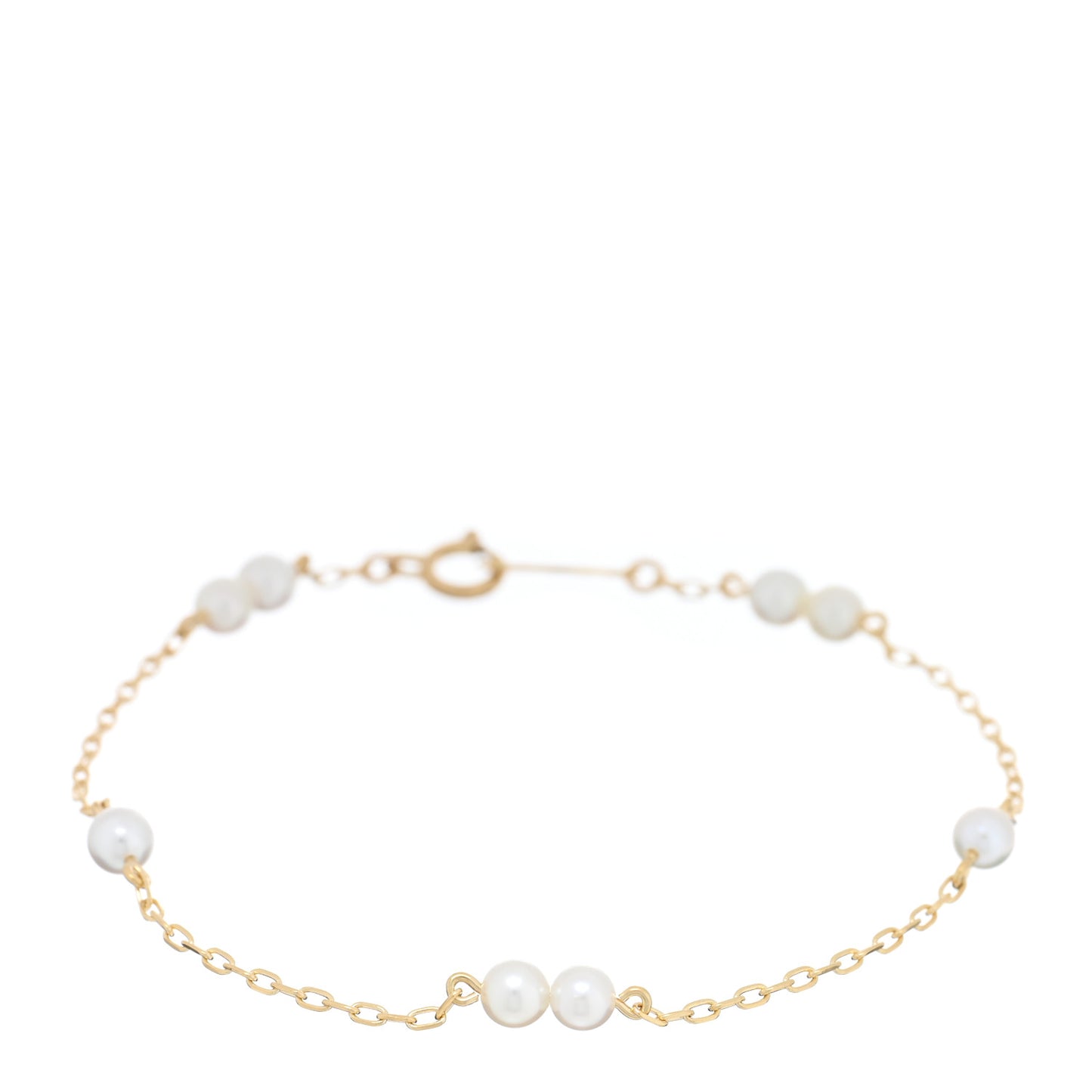 18K Yellow Gold Akoya Pearl 3.5mm Station Bracelet
