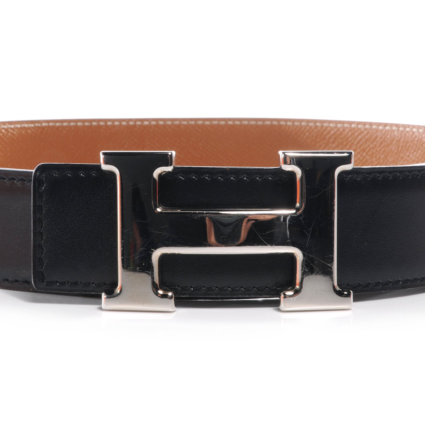 Box Courchevel 32mm H Belt 65 Black Gold