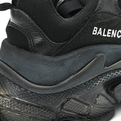 Balenciaga Fabric Mesh Clear Sole Womens Triple S Sneakers 37 Black 12 of 14