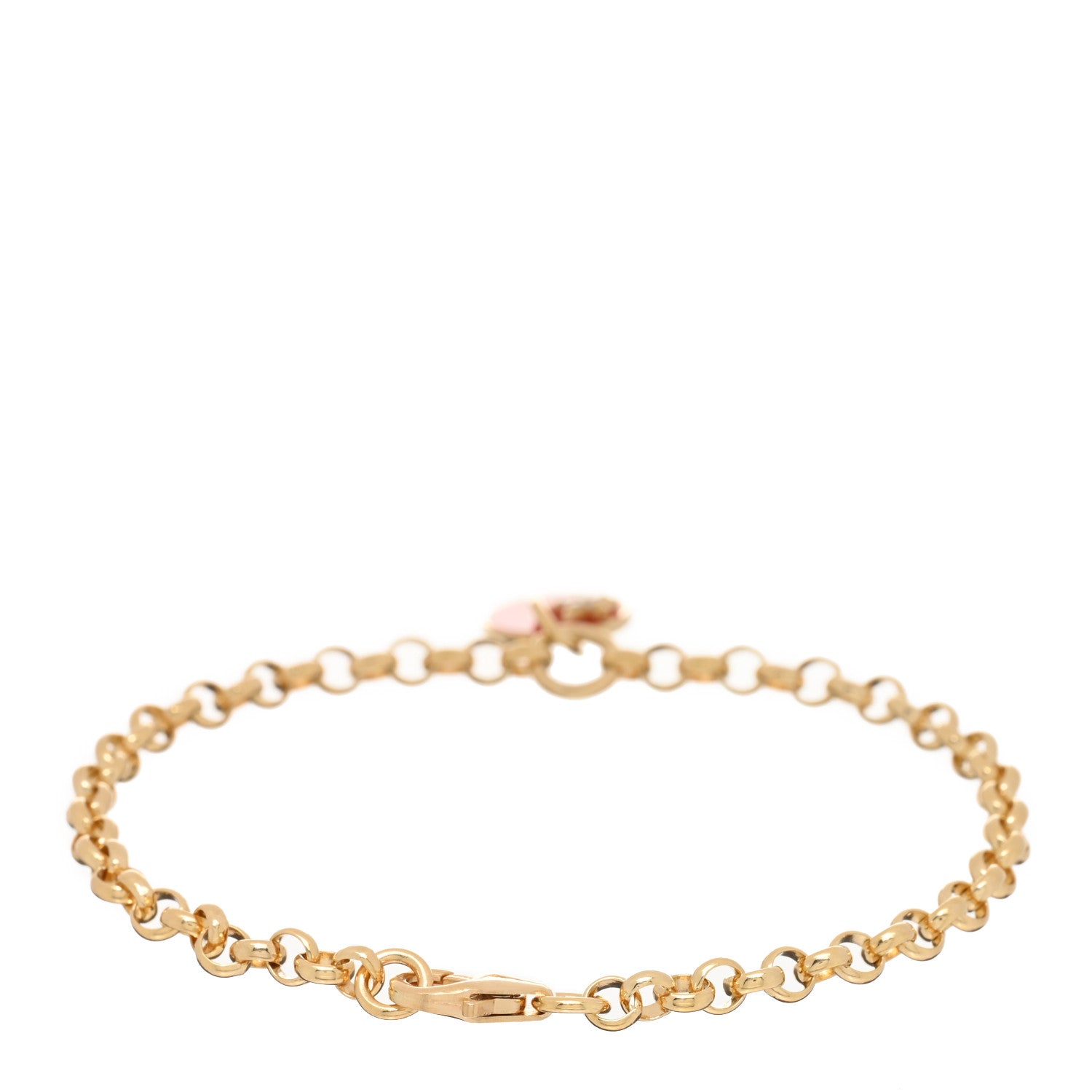 Foundrae 18K Yellow Gold Diamond Enamel Star Strength Medium Belcher Bracelet Red 2 of 4