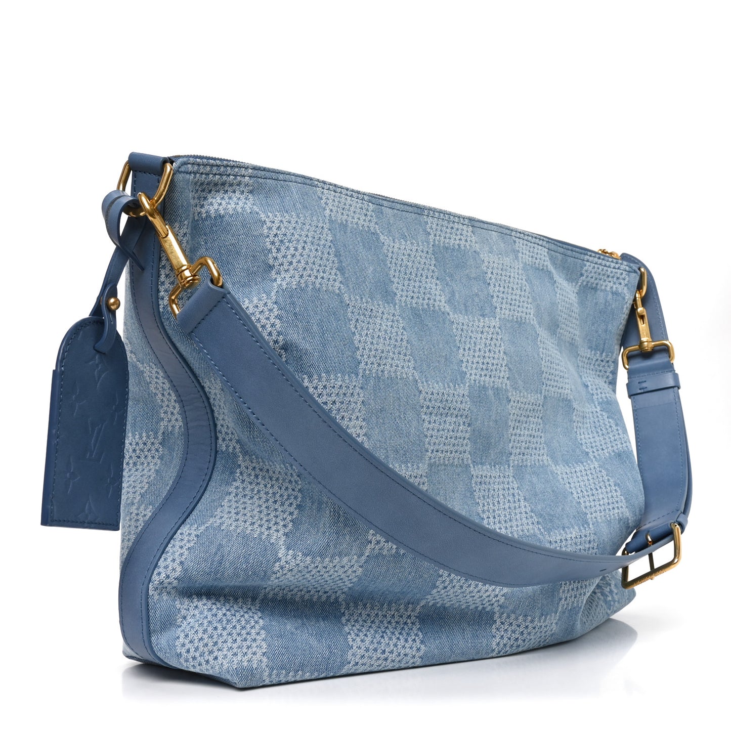Damier Denim Vagabond Hobo Blue