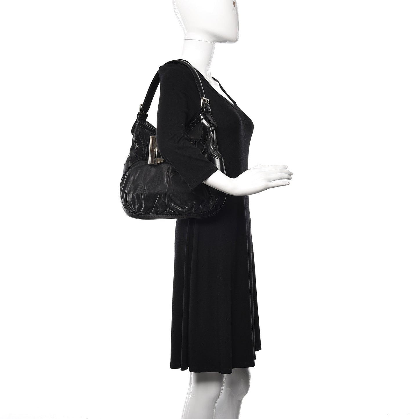 Calfskin Queen Bow Hobo Black