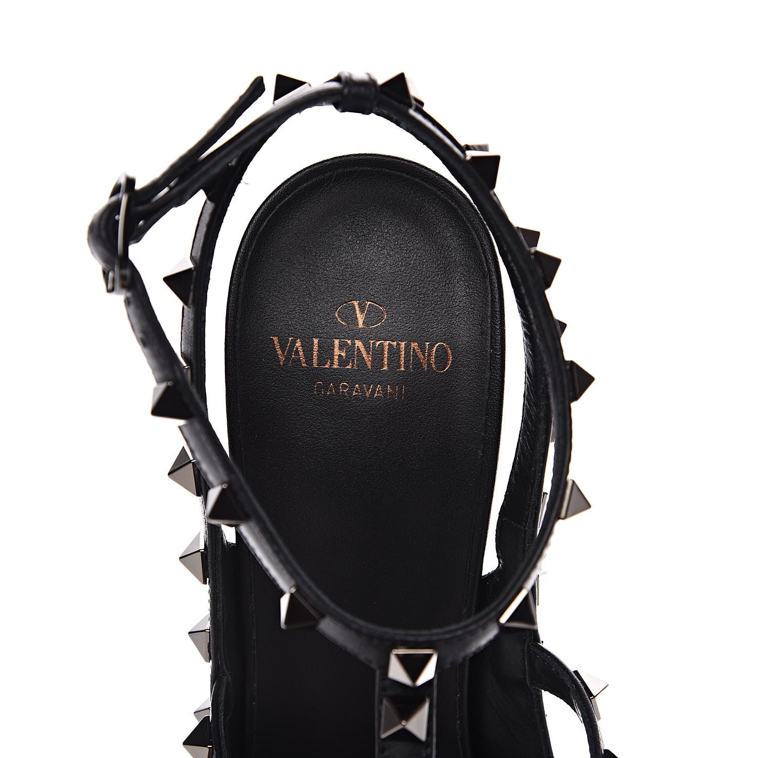 Valentino Garavani Calfskin Nappa Rockstud Undercover Ankle Strap 100mm Pumps 40 Black Grey 7 of 9